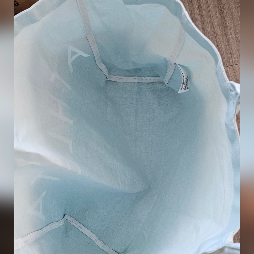 ATHLETA Ombre Blue Canvas Tote Bag Large. Beach,Gym, Shopping - Picture 3 of 7